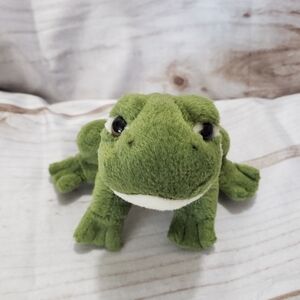 Vintage K&M International Green Frog Plush 5.5 Inch Year 2003 No Sound Realistic